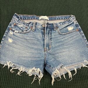 Denim Frayed Hem Women's Shorts